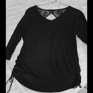 Women's hip tie sweater shirt